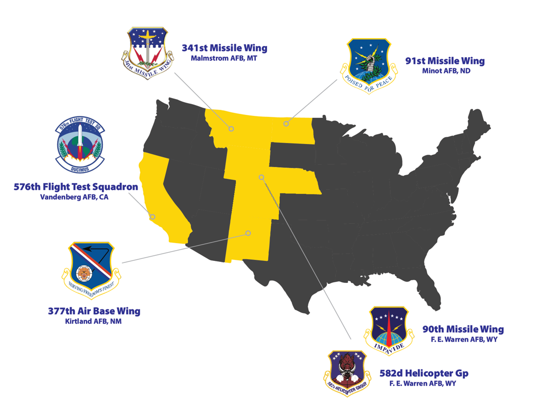 Map of 20th Air Force Bases